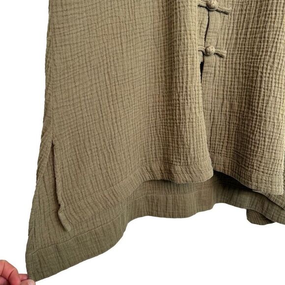 Soft Surroundings Women’s Green Gauzy Cotton Tunic Top Size XL Boho Lagenlook - Picture 4 of 9